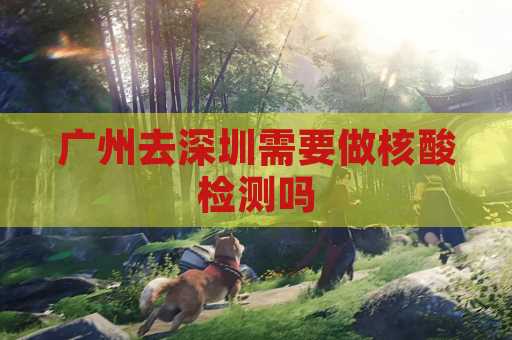 广州去深圳需要做核酸检测吗