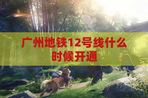 广州地铁12号线什么时候开通