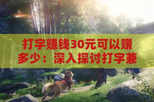 打字赚钱30元可以赚多少：深入探讨打字兼职的收益