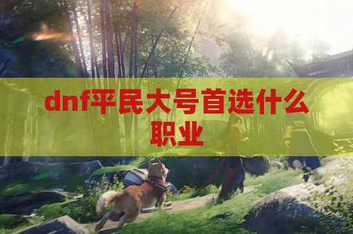 dnf平民大号首选什么职业