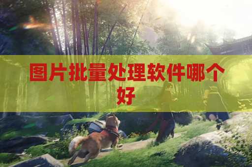 图片批量处理软件哪个好
